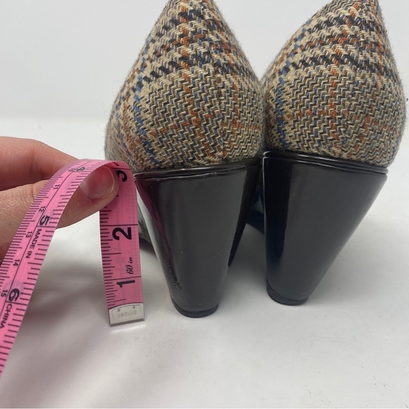 Cole Haan Wedge Heels Tartan Plaid Fabric Upper Size 6 - Picture 4 of 9